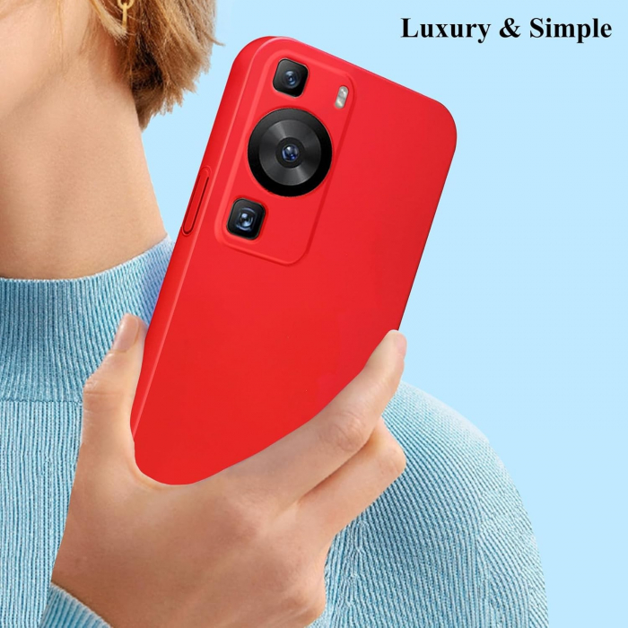 Husa de Protectie, Flippy, pentru Huawei P60 Pro, Liquid Silicon, cu Microfibra pe Interior, Protectie Antisoc, Compatibil Incarcare Wireless, Rosu [13]