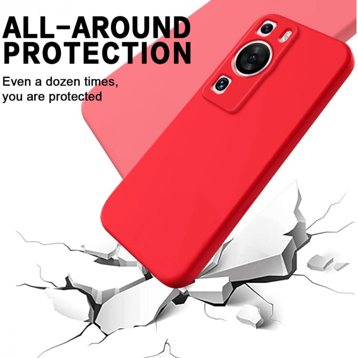 Husa de Protectie, Flippy, pentru Huawei P60 Pro, Liquid Silicon, cu Microfibra pe Interior, Protectie Antisoc, Compatibil Incarcare Wireless, Rosu [4]