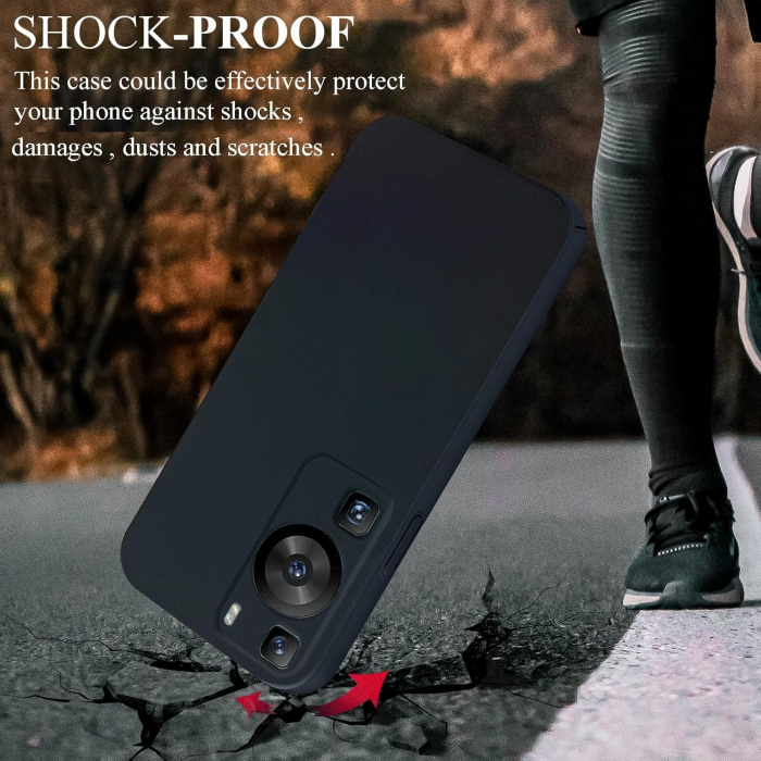 Husa de Protectie, Flippy, pentru Huawei P60 Pro, Liquid Silicone, cu Microfibra pe Interior, Protectie Antisoc, Compatibil Incarcare Wireless, Negru [5]