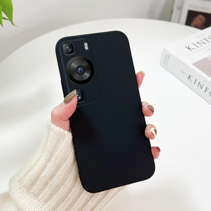 Husa de Protectie, Flippy, pentru Huawei P60 Pro, Liquid Silicone, cu Microfibra pe Interior, Protectie Antisoc, Compatibil Incarcare Wireless, Negru [3]