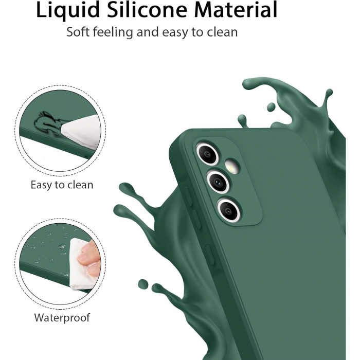 Husa de Protectie, Flippy, pentru Huawei P60 Pro, Liquid Silicone, cu Microfibra pe Interior, Protectie Antisoc, Compatibil Incarcare Wireless, Verde [6]