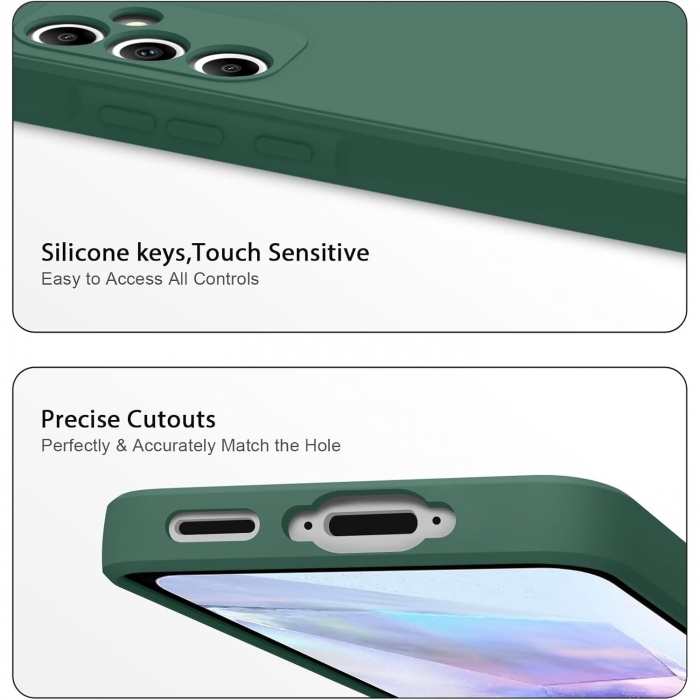 Husa de Protectie, Flippy, pentru Huawei P60 Pro, Liquid Silicone, cu Microfibra pe Interior, Protectie Antisoc, Compatibil Incarcare Wireless, Verde [8]
