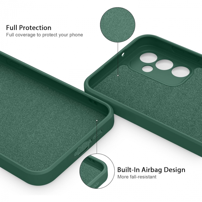 Husa de Protectie, Flippy, pentru Huawei P60 Pro, Liquid Silicone, cu Microfibra pe Interior, Protectie Antisoc, Compatibil Incarcare Wireless, Verde [7]
