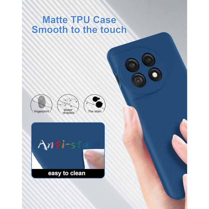 Husa de Protectie, Flippy, pentru OnePlus 11 5G, Liquid Silicone, cu Microfibra pe Interior, Protectie Antisoc, Compatibil Incarcare Wireless, Albastru [6]