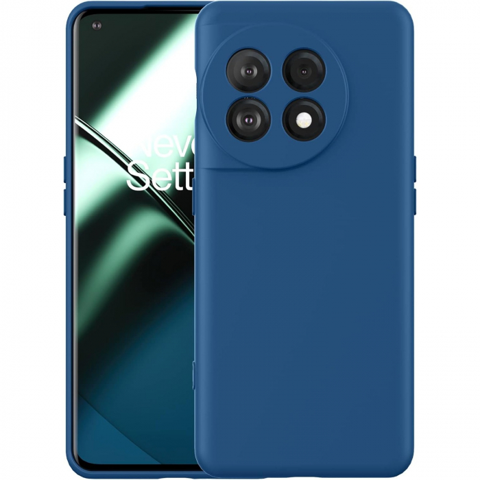 Husa de Protectie, Flippy, pentru OnePlus 11 5G, Liquid Silicone, cu Microfibra pe Interior, Protectie Antisoc, Compatibil Incarcare Wireless, Albastru [1]