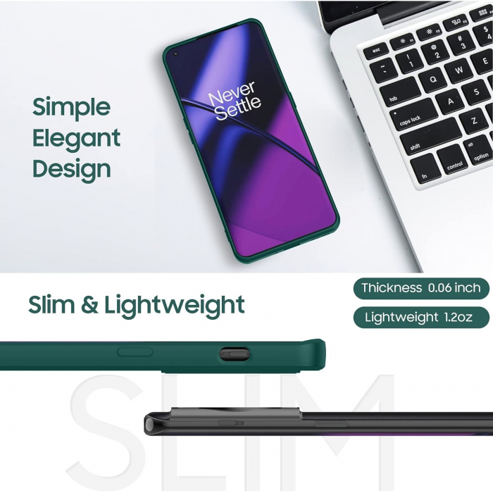 Husa de Protectie, Flippy, pentru OnePlus 11 5G, Liquid Silicone, cu Microfibra pe Interior, Protectie Antisoc, Compatibil Incarcare Wireless, Verde [3]