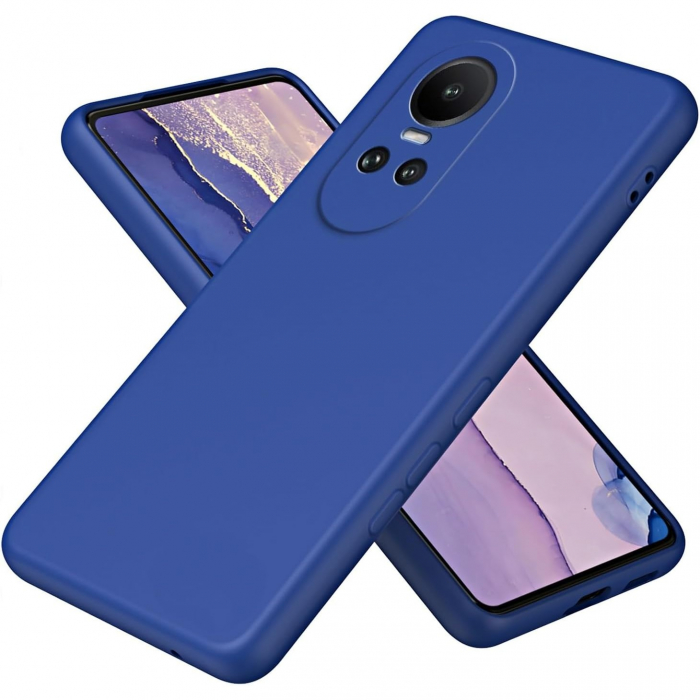 Husa de Protectie, Flippy, pentru Oppo Reno 10 5G, Liquid Silicone, cu Microfibra pe Interior, Protectie Antisoc, Compatibil Incarcare Wireless, Albastru [1]