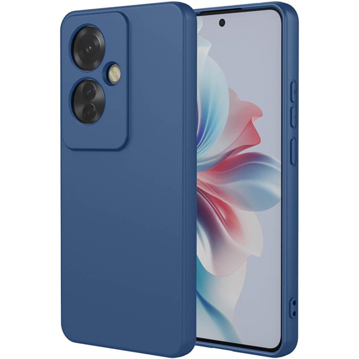 Husa de Protectie, Flippy, pentru Oppo Reno 11 F, Liquid Silicone, cu Microfibra pe Interior, Protectie Antisoc, Compatibil Incarcare Wireless, Albastru [1]