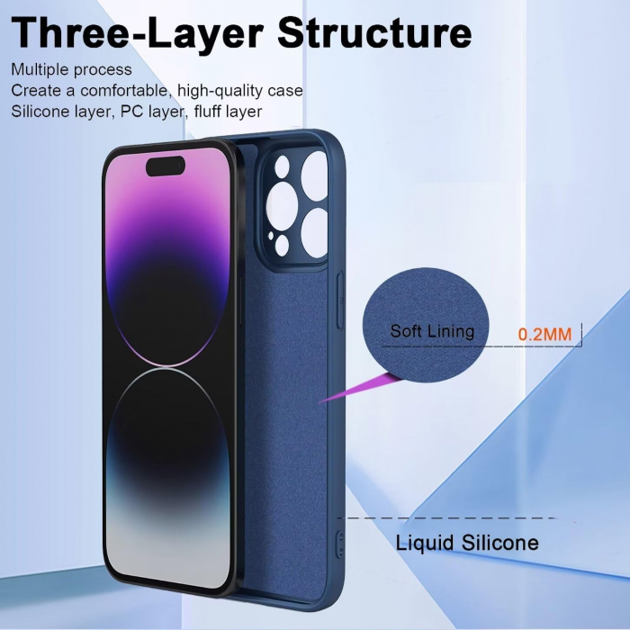 Husa de Protectie, Flippy, pentru Oppo Reno 11 F, Liquid Silicone, cu Microfibra pe Interior, Protectie Antisoc, Compatibil Incarcare Wireless, Albastru [5]