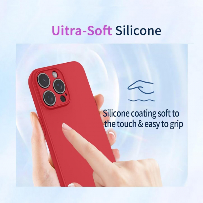 Husa de Protectie, Flippy, pentru Oppo Reno 11 F, Liquid Silicone, cu Microfibra pe Interior, Protectie Antisoc, Compatibil Incarcare Wireless, Rosu [3]