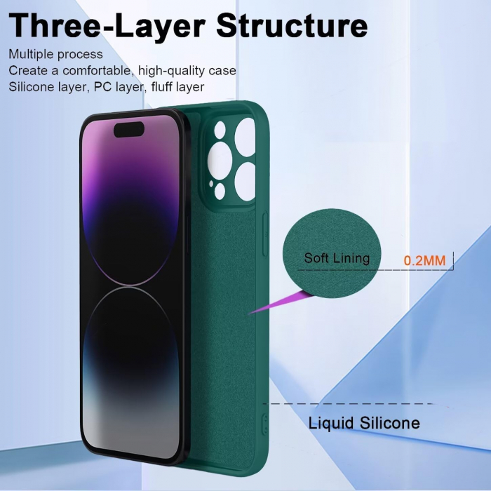 Husa de Protectie, Flippy, pentru Oppo Reno 11 F, Liquid Silicone, cu Microfibra pe Interior, Protectie Antisoc, Compatibil Incarcare Wireless, Verde [5]