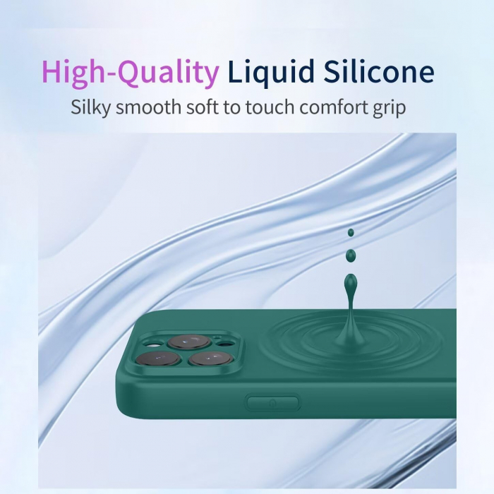 Husa de Protectie, Flippy, pentru Oppo Reno 11 F, Liquid Silicone, cu Microfibra pe Interior, Protectie Antisoc, Compatibil Incarcare Wireless, Verde [4]