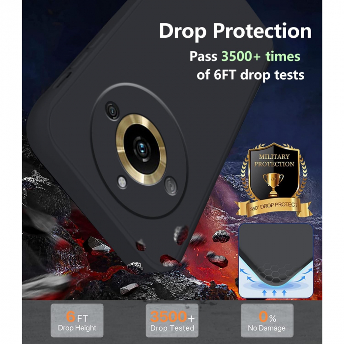 Husa de Protectie, Flippy, pentru Realme 11 Pro Plus, Liquid Silicone, cu Microfibra pe Interior, Protectie Antisoc, Compatibil Incarcare Wireless, Negru [5]