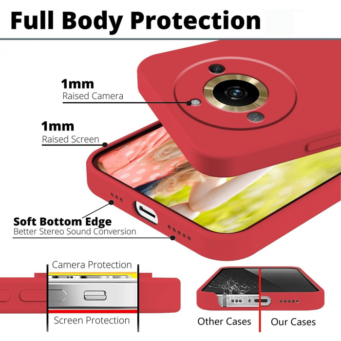 Husa de Protectie, Flippy, pentru Realme 11 Pro Plus, Liquid Silicone, cu Microfibra pe Interior, Protectie Antisoc, Compatibil Incarcare Wireless, Rosu [4]