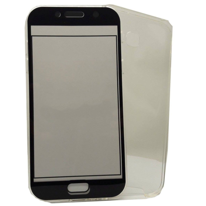 Husa de protectie Flippy® pentru Samsung A3 2017 Full Tpu 360 V2 Transparent cu margini negre [2]