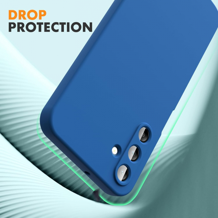 Husa de Protectie, Flippy, pentru Samsung Galaxy A15, Liquid Silicone, cu Microfibra pe Interior, Protectie Antisoc, Compatibil Incarcare Wireless, Albastru [4]