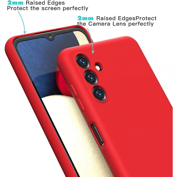 Husa de Protectie, Flippy, pentru Samsung Galaxy A35, Liquid Silicone, cu Microfibra pe Interior, Protectie Antisoc, Compatibil Incarcare Wireless, Rosu [6]