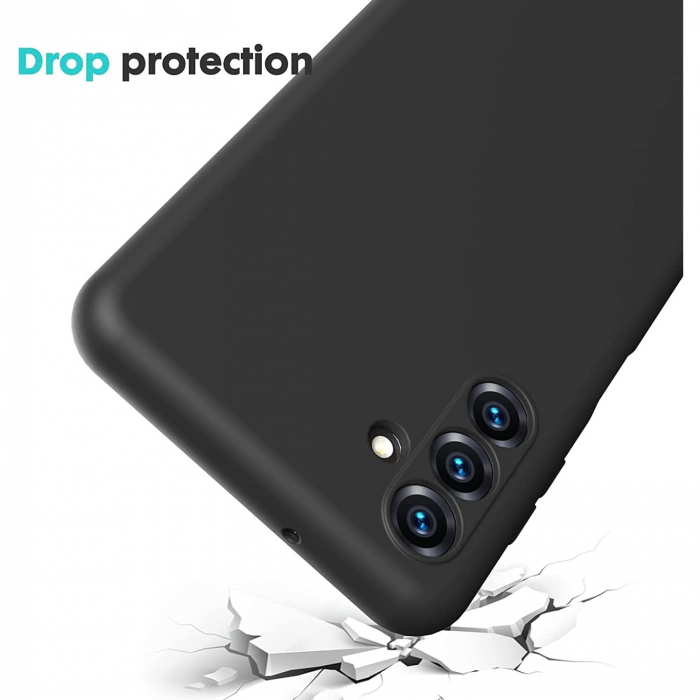 Husa de Protectie, Flippy, pentru Samsung Galaxy S24 FE, Liquid Silicone, cu Microfibra pe Interior, Protectie Antisoc, Compatibil Incarcare Wireless, Negru [4]