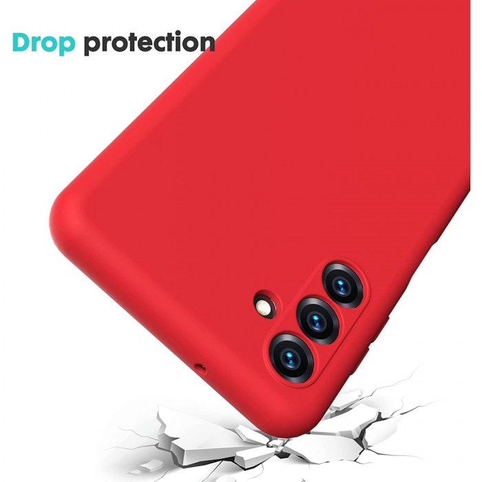 Husa de Protectie, Flippy, pentru Samsung Galaxy S24 FE, Liquid Silicone, cu Microfibra pe Interior, Protectie Antisoc, Compatibil Incarcare Wireless, Rosu [4]