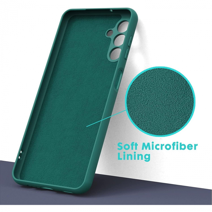 Husa de Protectie, Flippy, pentru Samsung Galaxy S24 FE, Liquid Silicone, cu Microfibra pe Interior, Protectie Antisoc, Compatibil Incarcare Wireless, Verde [5]