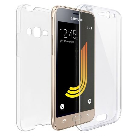 Husa de protectie Flippy® pentru Samsung J1 2016 Full Tpu 360 V2 Transparent cu margini albe [3]