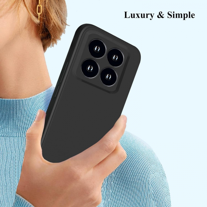 Husa de Protectie, Flippy, pentru Xiaomi 14, Liquid Silicone, cu Microfibra pe Interior, Protectie Antisoc, Compatibil Incarcare Wireless, Negru [3]