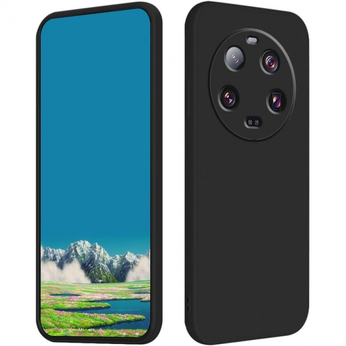 Husa de Protectie, Flippy, pentru Xiaomi 14 Ultra, Liquid Silicone, cu Microfibra pe Interior, Protectie Antisoc, Compatibil Incarcare Wireless, Negru [1]