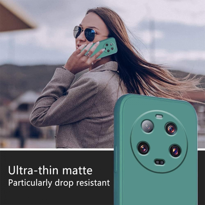 Husa de Protectie, Flippy, pentru Xiaomi 14 Ultra, Liquid Silicone, cu Microfibra pe Interior, Protectie Antisoc, Compatibil Incarcare Wireless, Verde [6]