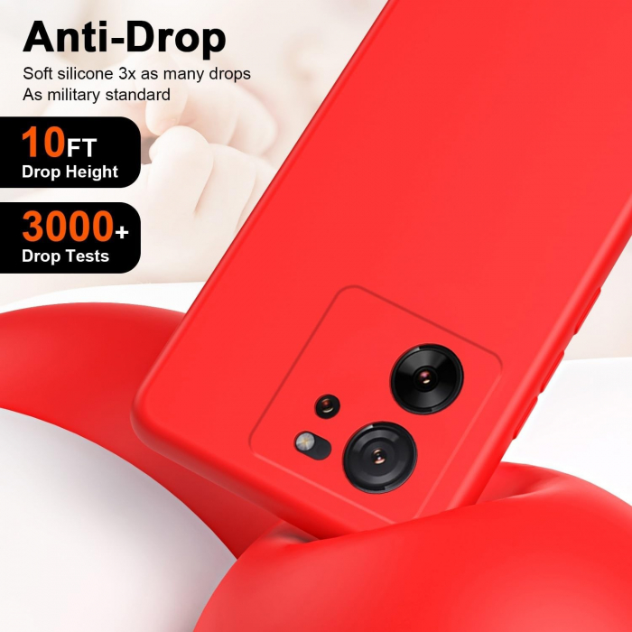 Husa de Protectie, Flippy, pentru Xiaomi Redmi 13T, Liquid Silicone, cu Microfibra pe Interior, Protectie Antisoc, Compatibil Incarcare Wireless, Rosu [5]