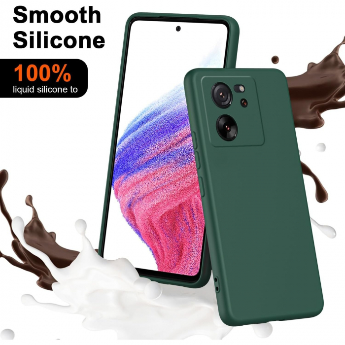Husa de Protectie, Flippy, pentru Xiaomi Redmi 13T, Liquid Silicone, cu Microfibra pe Interior, Protectie Antisoc, Compatibil Incarcare Wireless, Verde [6]