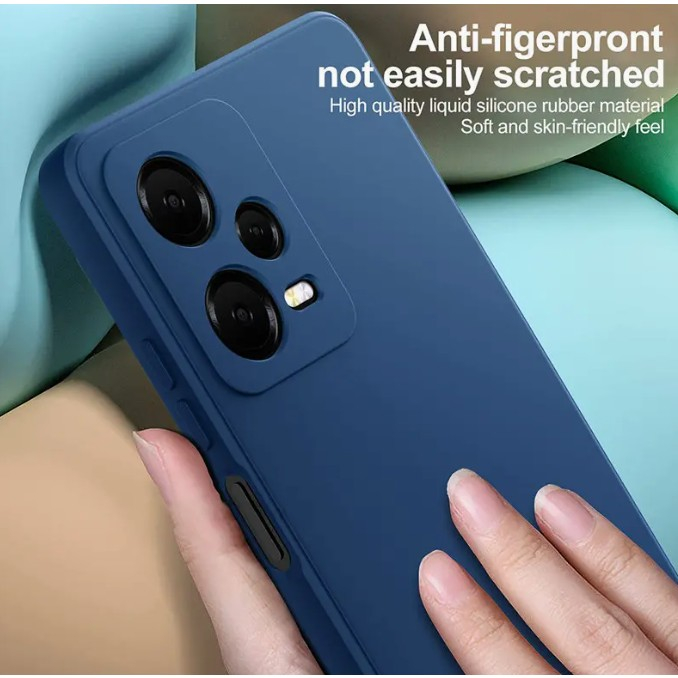 Husa de Protectie, Flippy, pentru Xiaomi Redmi Note 12 Pro 5G, Liquid Silicone, cu Microfibra pe Interior, Protectie Antisoc, Compatibil Incarcare Wireless, Albastru [5]