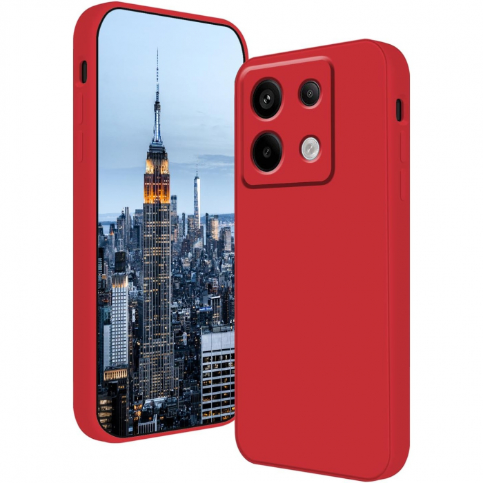 Husa de Protectie, Flippy, pentru Xiaomi Redmi Note 13 Pro 5G, Liquid Silicone, cu Microfibra pe Interior, Protectie Antisoc, Compatibil Incarcare Wireless, Rosu [1]