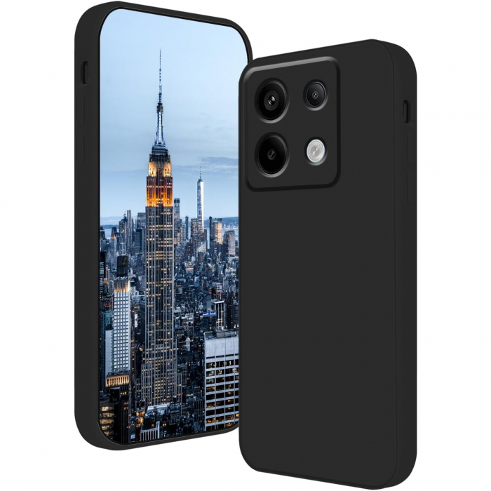 Husa de Protectie, Flippy, pentru Xiaomi Redmi Note 13 Pro 5G, Liquid Silicone, cu Microfibra pe Interior, Protectie Antisoc, Compatibil Incarcare Wireless, Negru [1]