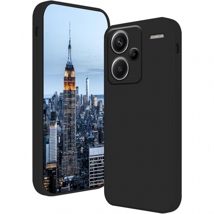 Husa de Protectie, Flippy, pentru Xiaomi Redmi Note 13 Pro Plus 5G, Liquid Silicone, cu Microfibra pe Interior, Protectie Antisoc, Compatibil Incarcare Wireless, Negru [1]