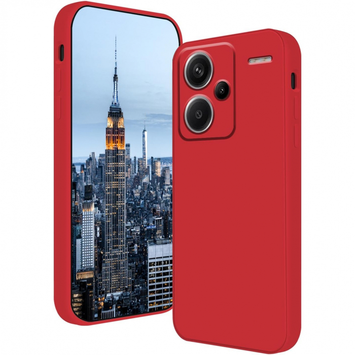 Husa de Protectie, Flippy, pentru Xiaomi Redmi Note 13 Pro Plus 5G, Liquid Silicone, cu Microfibra pe Interior, Protectie Antisoc, Compatibil Incarcare Wireless, Rosu [1]