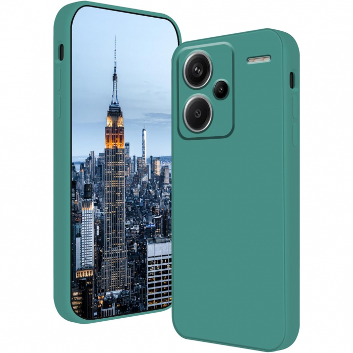 Husa de Protectie, Flippy, pentru Xiaomi Redmi Note 13 Pro Plus 5G, Liquid Silicone, cu Microfibra pe Interior, Protectie Antisoc, Compatibil Incarcare Wireless, Verde [1]