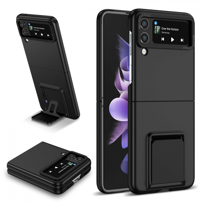 Husa de protectie Flippy, Pliere Tridimensionala, Multifunctionala, PC, pentru Samsung Galaxy Z Flip 4/Z Flip 4 5G, Negru [3]