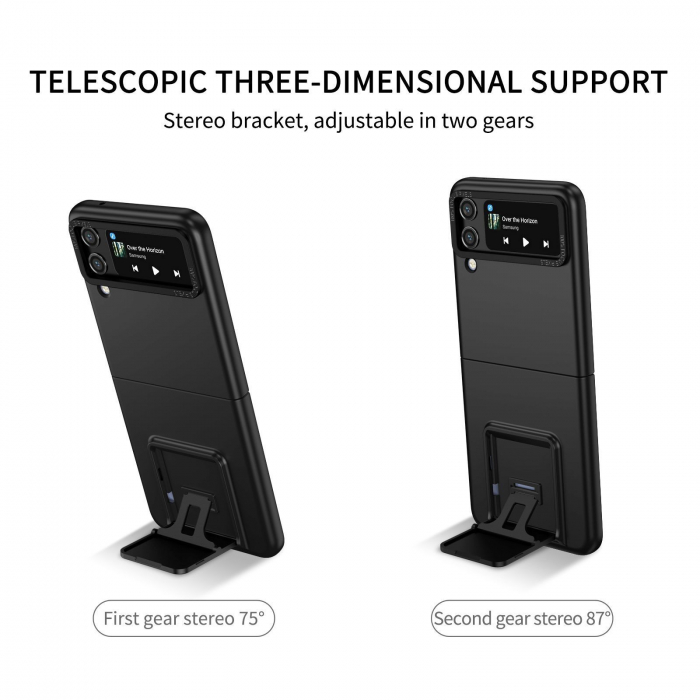 Husa de protectie Flippy, Pliere Tridimensionala, Multifunctionala, PC, pentru Samsung Galaxy Z Flip 4/Z Flip 4 5G, Negru [5]