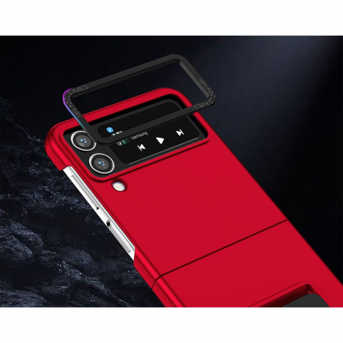 Husa de protectie Flippy, Pliere Tridimensionala, Multifunctionala, PC, pentru Samsung Galaxy Z Flip 4 / Z Flip 4 5G , Rosu [7]