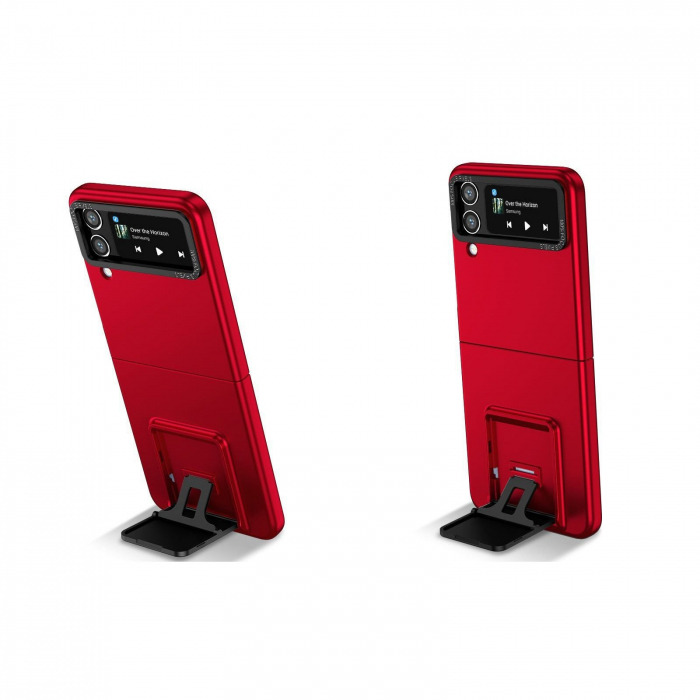 Husa de protectie Flippy, Pliere Tridimensionala, Multifunctionala, PC, pentru Samsung Galaxy Z Flip 4 / Z Flip 4 5G , Rosu [3]