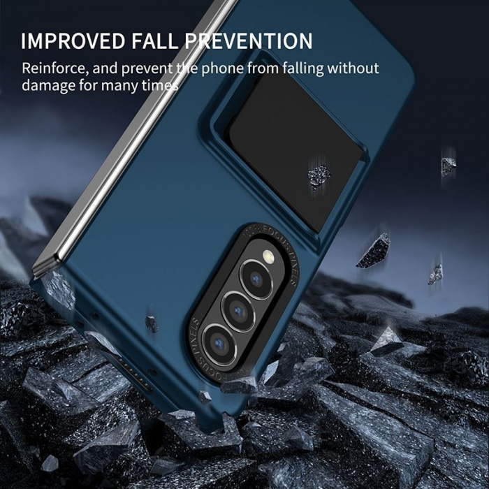Husa de protectie Flippy, Pliere Tridimensionala, Multifunctionala, PC, pentru Samsung Galaxy Z Fold 4 5G, Albastru [3]