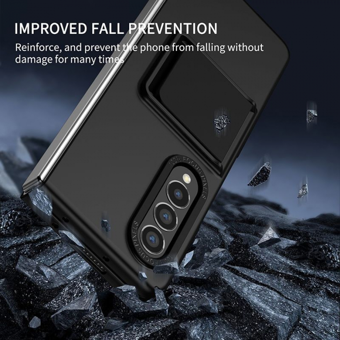 Lichidare Husa de protectie Flippy, Pliere Tridimensionala, Multifunctionala, PC, pentru Samsung Galaxy Z Fold 4 5G, Negru [3]