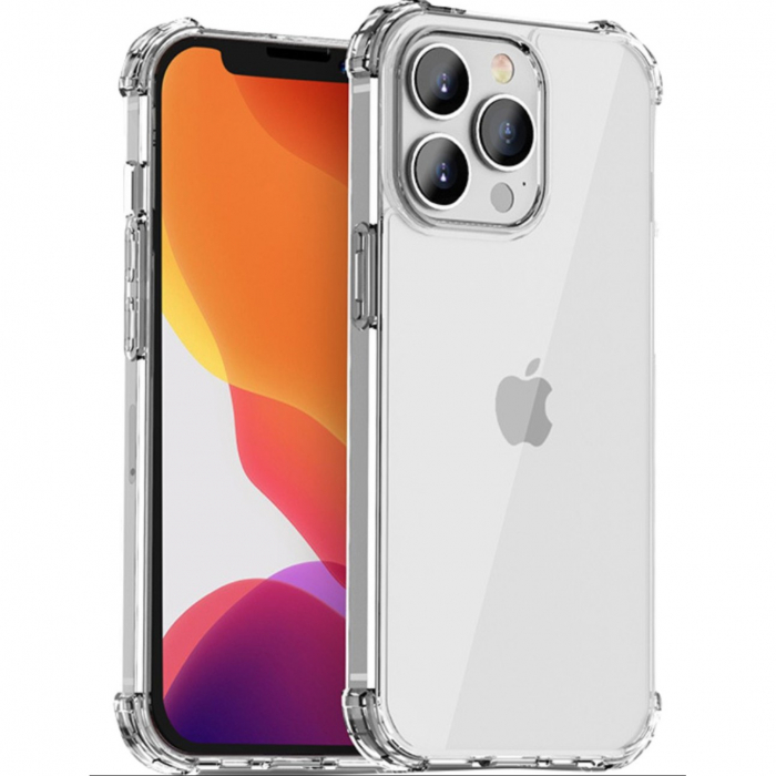 Husa de protectie Flippy, TPU, pentru Apple iPhone 13 Pro Max 6.7 inch, Antisoc, Protectie colturi, Rezistenta la impact, Transparenta [1]