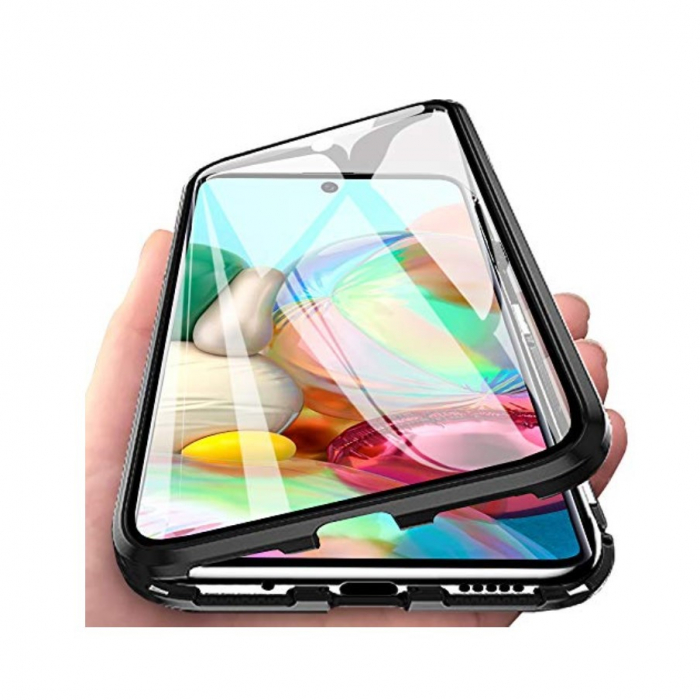 Husa de protectie Magnetic 360, Folie sticla inclusa, pentru Apple iPhone 7 Plus, Negru [3]