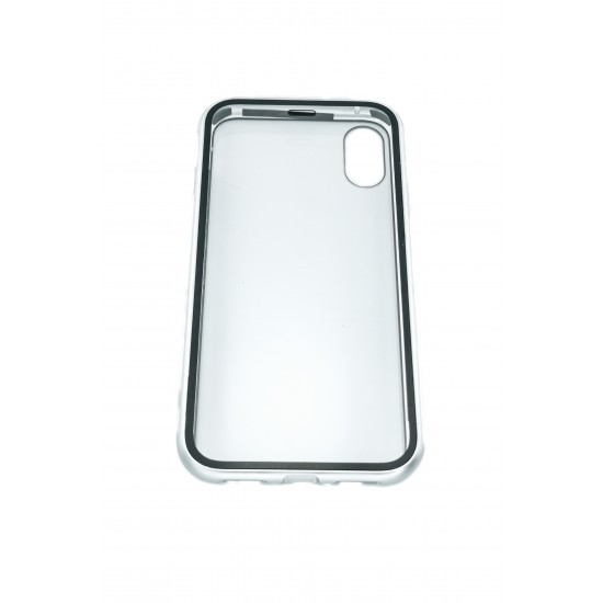 Husa de protectie Magnetic 360, Folie sticla inclusa, pentru Apple iPhone X, Argintiu [6]