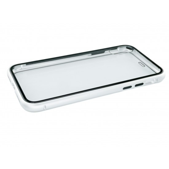 Husa de protectie Magnetic 360, Folie sticla inclusa, pentru Apple iPhone X, Argintiu [4]