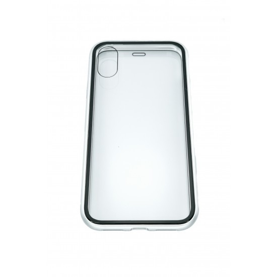 Husa de protectie Magnetic 360, Folie sticla inclusa, pentru Apple iPhone X, Argintiu [5]
