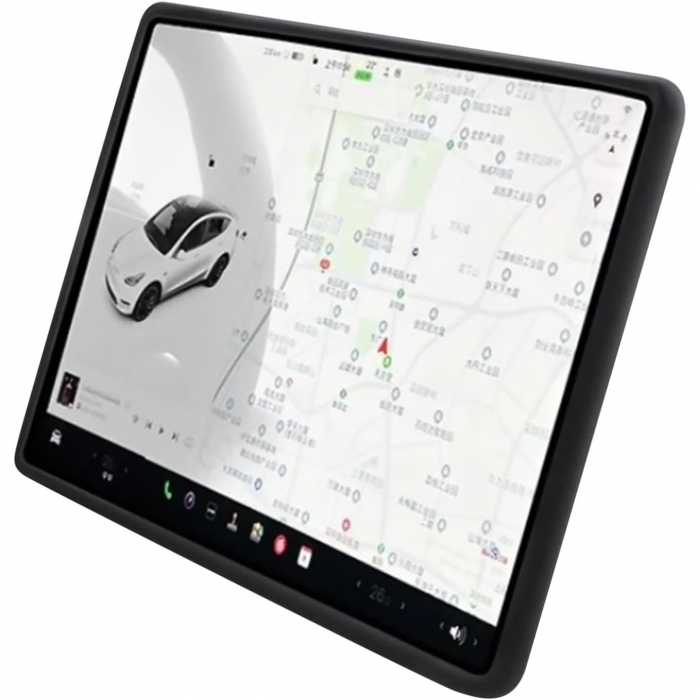 Husa de Protectie Margini Ecran Frontal Tesla, Flipp, Compatibil cu Tesla Model 3/Y, din TPE, Negru [4]