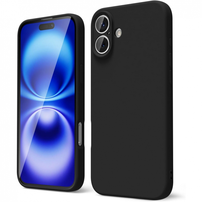 Husa de Protectie Matte TPU, Flippy, pentru Apple iPhone 16 Plus, Protectie Camera, Antisoc, Antizgariere, Antialunecare, Acoperire Completa, Negru [1]
