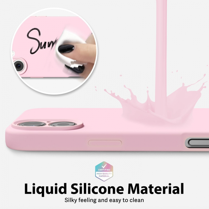 Husa de Protectie Matte TPU, Flippy, pentru Apple iPhone 16 Plus, Protectie Camera, Antisoc, Antizgariere, Antialunecare, Acoperire Completa, Roz [4]